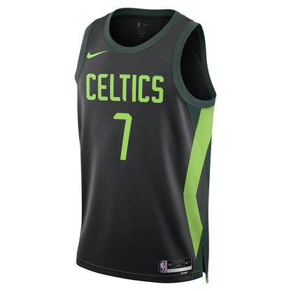 Unisex Boston Celtics Jaylen Brown Black 2024/25 Swingman Jersey - City Edition