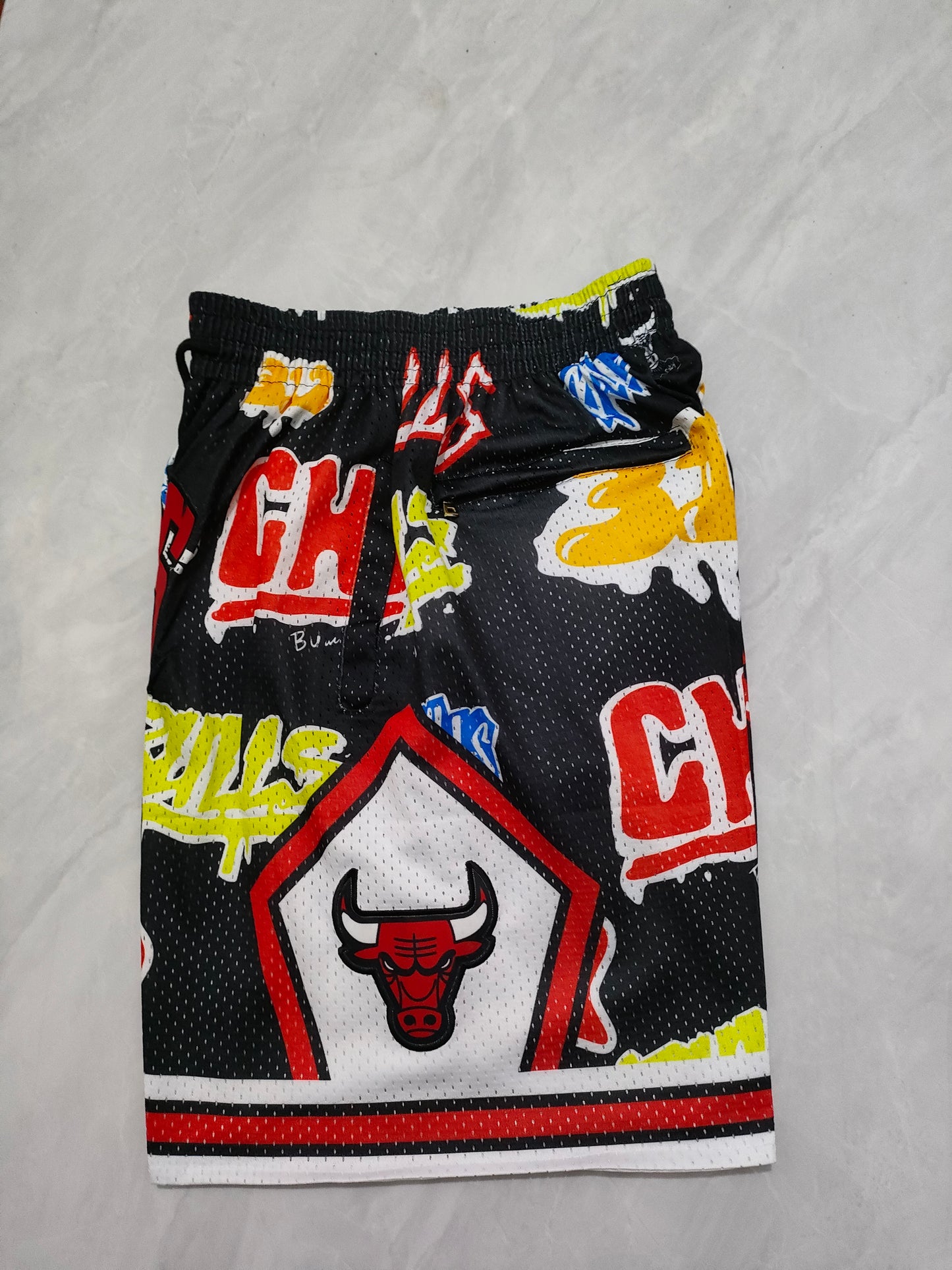 Chicago Bulls Black Graffiti Pocket Shorts
