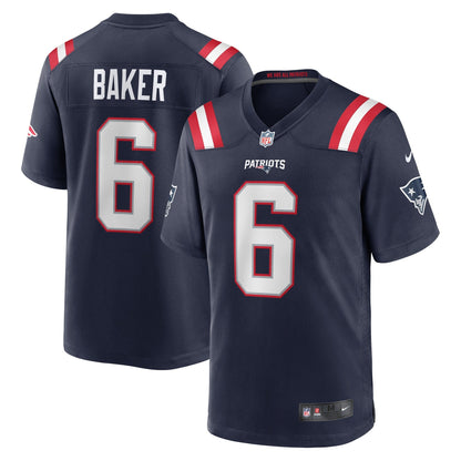 Javon Baker New England Patriots Nike Team Game Jersey -  Navy