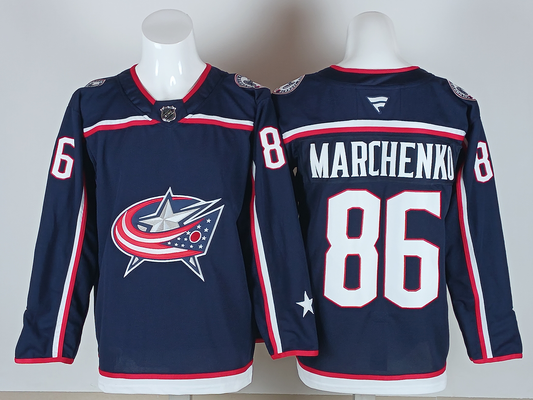 Men's Columbus Blue Jackets Kirill Marchenko #86 Navy Home Breakaway PLayer Jersey