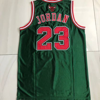 Michael Jordan Chicago Bulls Jersey 23 Green -Retro Dense Embroidery