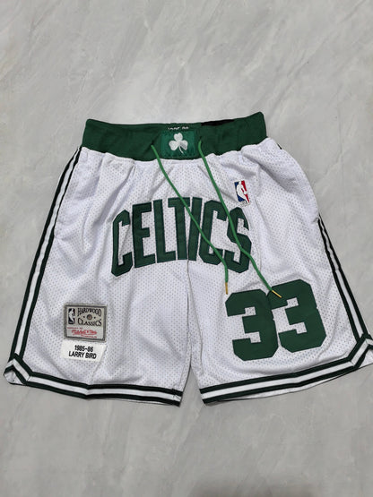 JUST DON Boston Celtics White Pocket Shorts