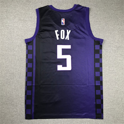 De'Aaron Fox #5 Sacramento Kings Black City Edition Swingman Embroidered Jersey