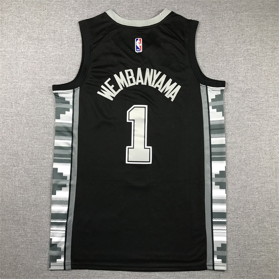 Victor Wembanyama #1  Black 2023 Statement Edition  Embroidered Jersey