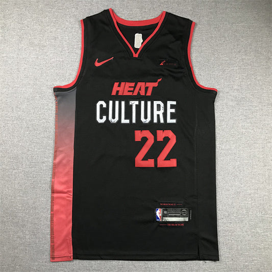 Jimmy Butler# 22 Miami Heat 2024 Black City Edition Swingman Embroidered Jersey