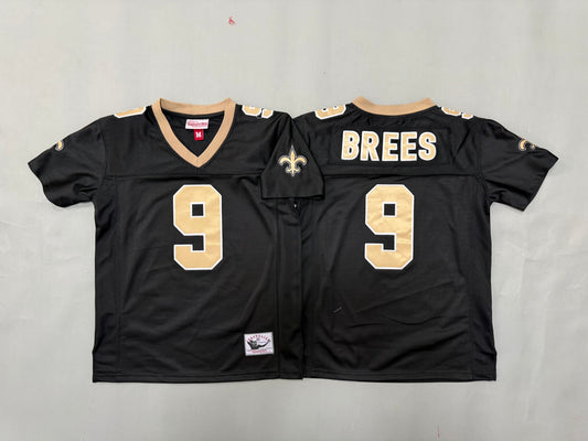 Youth Drew Brees #9 New Orleans Saints Vintage Throwback Jersey