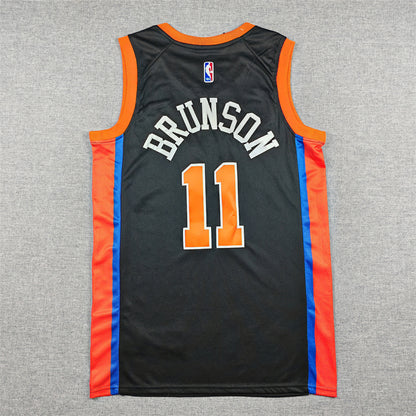 Jalen Brunson#11 New York Knicks Black City Edition Swingman Embroidered Jersey
