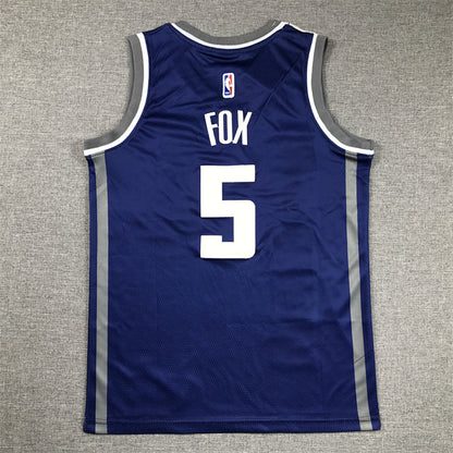 Youth De’Aaron Fox Sacramento Kings #5 City Edition Swingman Embroidered Jersey
