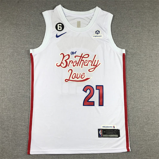Joel Hans Embiid #21 Philadelphia 76ers 2023 White City Edition Swingman Embroidered Jersey