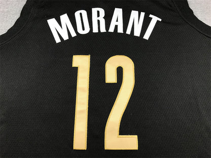 Ja Morant# 12 Memphis Grizzlies 2024 Black City Edition Swingman Embroidered Jersey