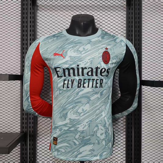 2025-26 AC Milan Long Sleeve Player Version Jersey - Men's