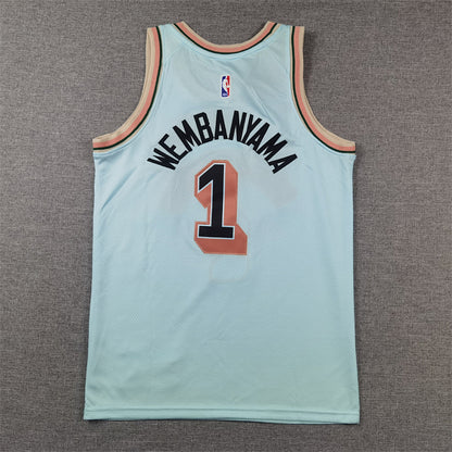 Youth Victor Wembanyama San Antonio Spurs #1  Embroidered Jersey