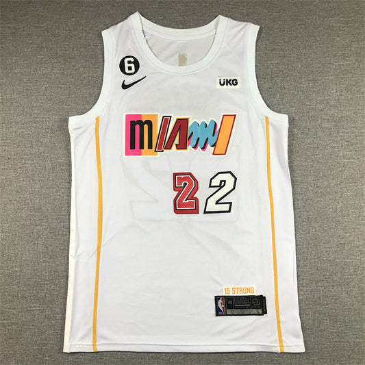 Jimmy Butler# 22 Miami Heat 2023 White City Edition Swingman Embroidered Jersey