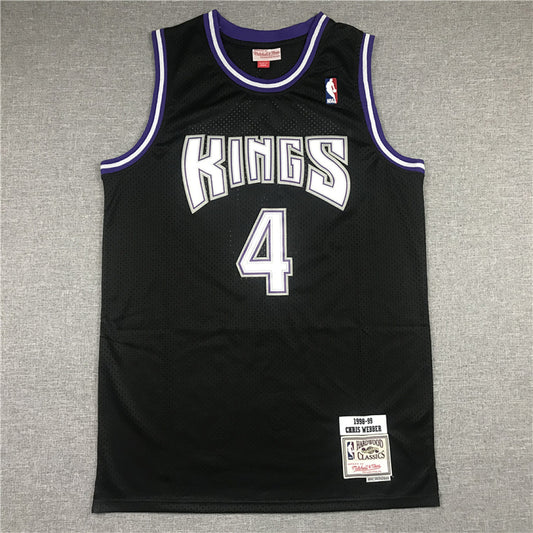 Chris Webber #4 Sacramento Kings 1998-99 Throwback Embroidered Jersey