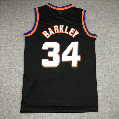 Charles Barkley #34 Phoenix Suns 1992-93 Black Throwback Embroidered Jersey
