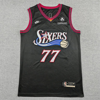 V. J. Edgecombe #77 Philadelphia 76ers 2026 Black City Edition Swingman Embroidered Jersey