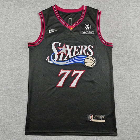V. J. Edgecombe #77 Philadelphia 76ers 2026 Black City Edition Swingman Embroidered Jersey