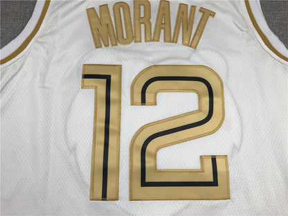 Ja Morant# 12 Platinum Edition  Embroidered Jersey