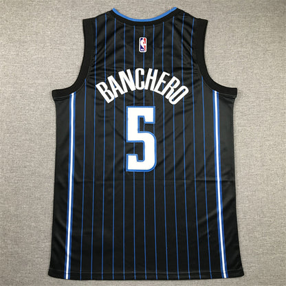 Paolo Banchero#5 Orlando Magic Black City Edition Swingman Embroidered Jersey