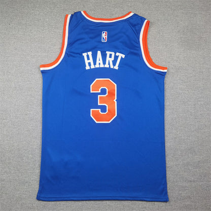 Josh Hart#3 New York Knicks Blue City Edition Swingman Embroidered Jersey