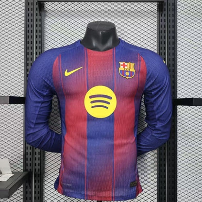 2025-26 Barcelona Home Long Sleeve Player Version Jersey - Men's
