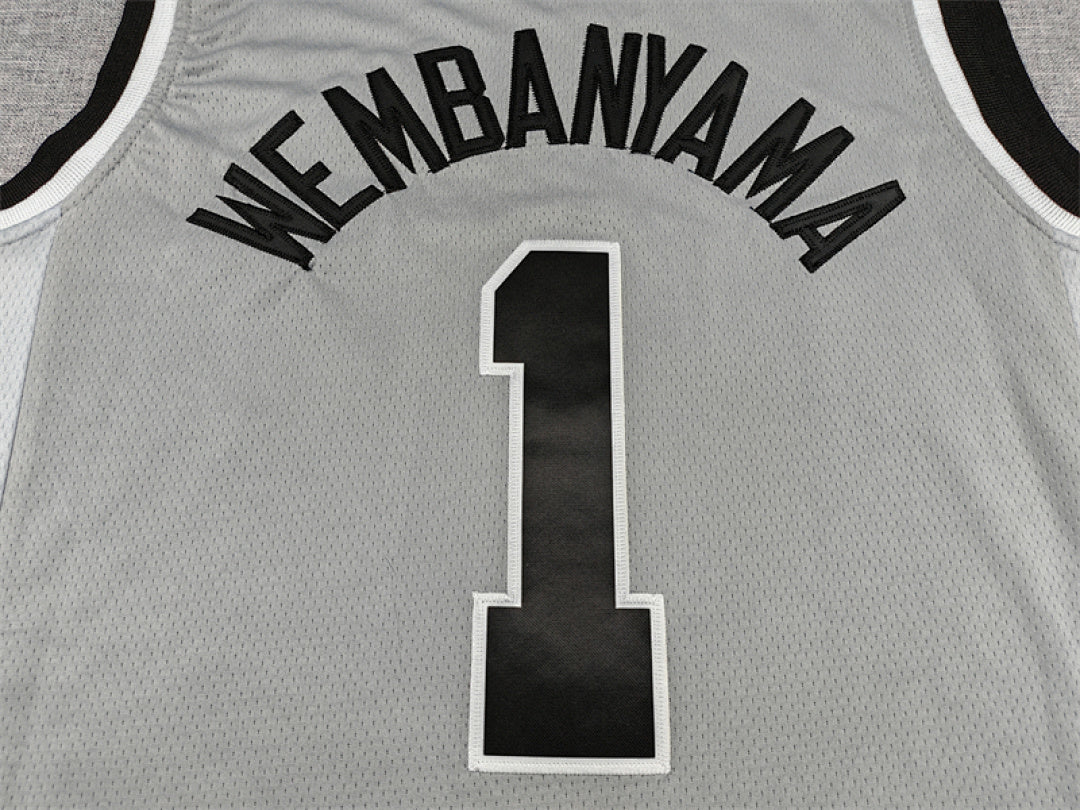 Victor Wembanyama #1 San Antonio Spurs Gray City Edition Swingman Embroidered Jersey