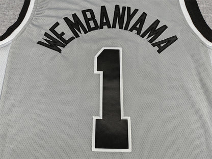 Victor Wembanyama #1 San Antonio Spurs Gray City Edition Swingman Embroidered Jersey