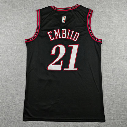 Joel Embiid #21 Philadelphia 76ers 2026 Black City Edition Swingman Embroidered Jersey