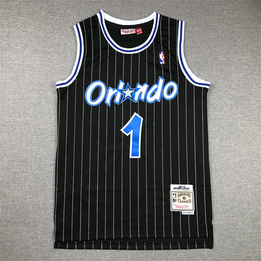 Anfernee  Hardaway#1 Orlando Magic 1993-94 Hardaway Black Edition  Embroidered Jersey