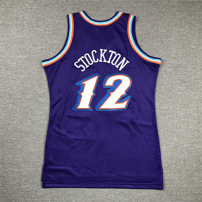 Youth John Stockton Utah Jazz #12 1996-97 Throwback Embroidered Jersey