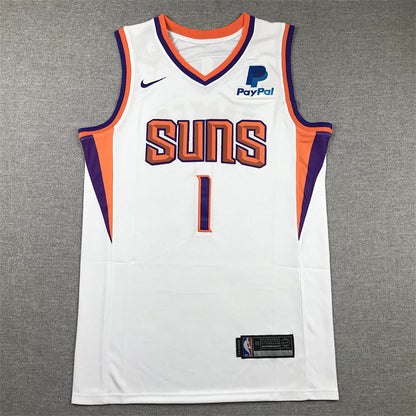 Devin Booker #1 Phoenix Suns White City Edition Swingman Embroidered Jersey