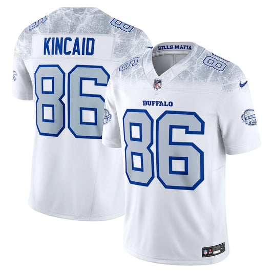 Men's Buffalo Bills Dalton Kincaid Nike White 2025 Rivalries Collection F.U.S.E. VaporLimited Stitched Jersey
