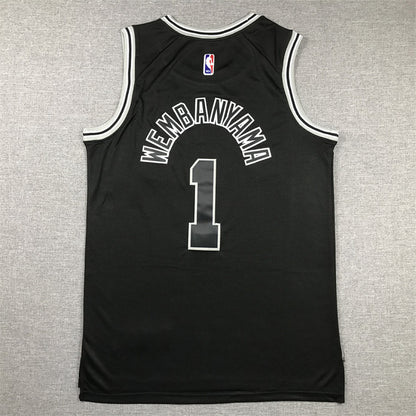 Victor Wembanyama #1 San Antonio Spurs Black City Edition Swingman Embroidered Jersey