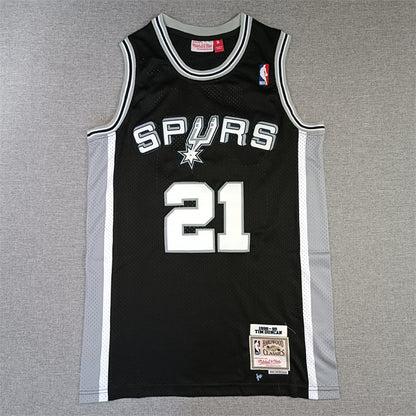 Tim Duncan #21 San Antonio Spurs Black 1998-99 Throwback Embroidered Jersey