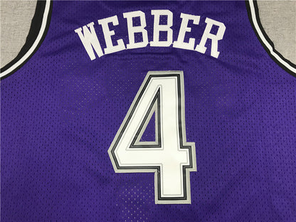 Chris Webber #4 Sacramento Kings 1998-99 Throwback Embroidered Jersey