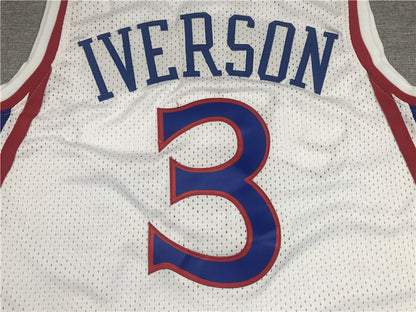 Allen Iverson #3 Philadelphia 76ers 1996-97 Throwback  Embroidered Jersey