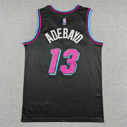 Bam Adebayo# 13 Miami Heat Black City Edition Swingman Embroidered Jersey