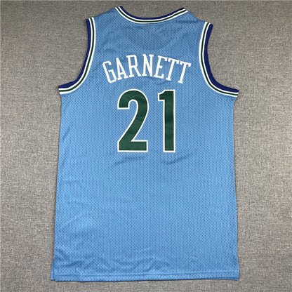 Kevin Garnett #21 Minnesota Timberwolves  1995-96 Throwback Embroidered Jersey