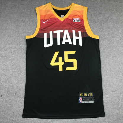 Utah Jazz Donovan Mitchell #45  Black City Edition Swingman Embroidered Jersey
