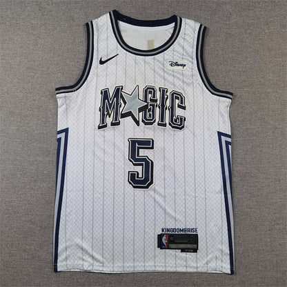 Paolo Napoleon James Banchero#5 Orlando Magic 2025 White City Edition Swingman Embroidered Jersey