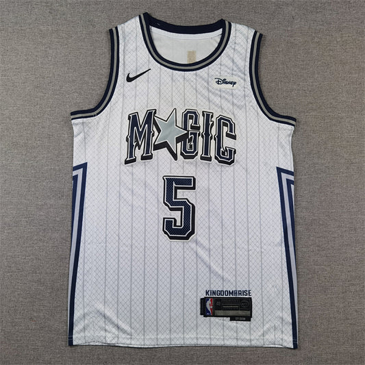 Paolo Napoleon James Banchero#5 Orlando Magic 2025 White City Edition Swingman Embroidered Jersey