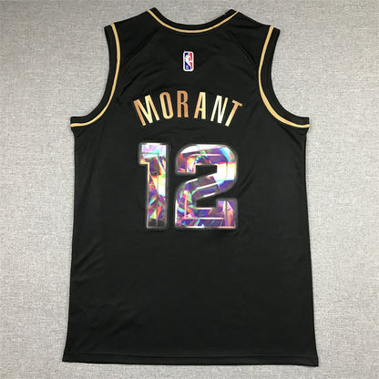 Ja Morant# 12 Memphis Grizzlies Black & Gold City Edition Swingman Embroidered Jersey