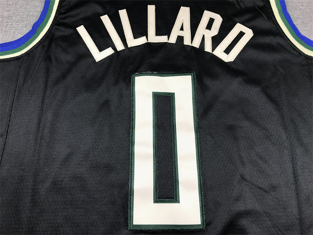 Damian Lillard# 0 Black Statement Edition  Embroidered Jersey
