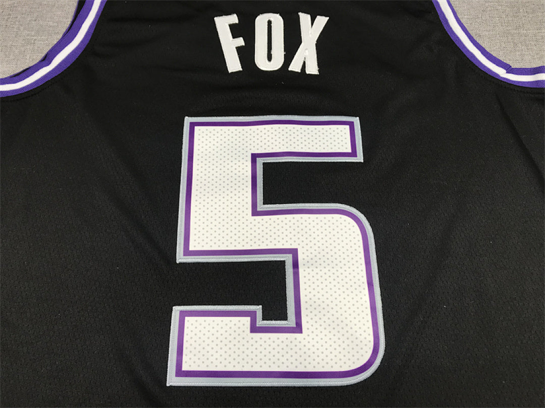 De’Aaron Fox #5 Sacramento Kings Black City Edition Swingman Embroidered Jersey
