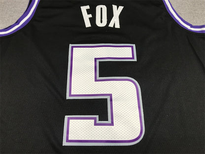 De’Aaron Fox #5 Sacramento Kings Black City Edition Swingman Embroidered Jersey