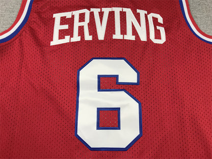 Julius Erving #6 Philadelphia 76ers 1982-83 Retro Red Throwback Embroidered Jersey