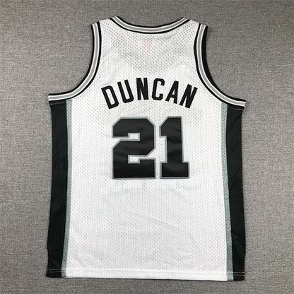 Youth Tim Duncan San Antonio Spurs #21 1998-99 Throwback Embroidered Jersey