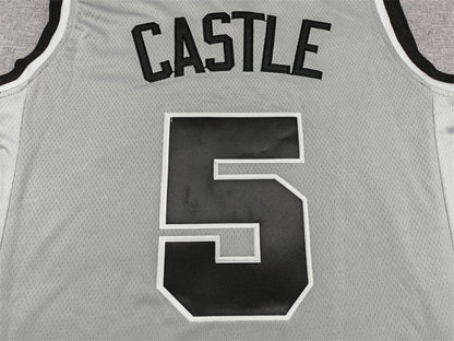 Stephon Castle #5 San Antonio Spurs Grey City Edition Swingman Embroidered Jersey
