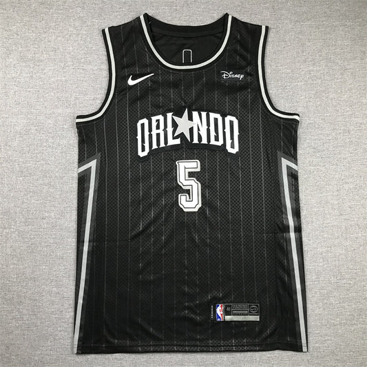 Paolo Banchero#5 Orlando Magic 2024 Black City Edition Swingman Embroidered Jersey