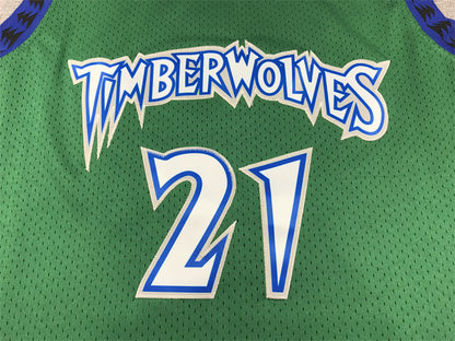 Kevin Garnett #21 Minnesota Timberwolves  1997-98 Throwback Embroidered Jersey